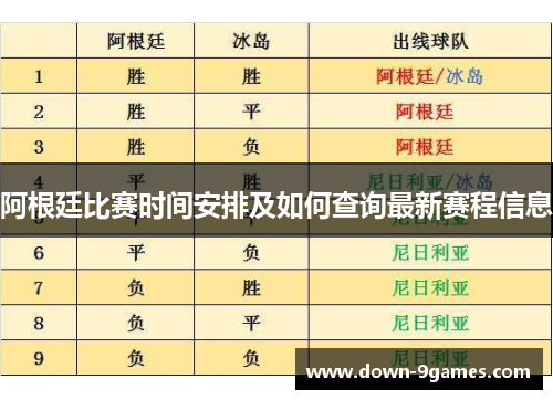 阿根廷比赛时间安排及如何查询最新赛程信息